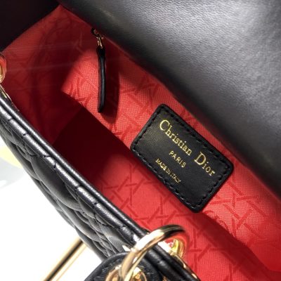 Alternative view of Replica Dior Medium Lady Dior Bag Black Patent Cannage Calfskin M0565Owcb_M900