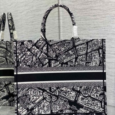 Alternative view of Replica Dior Book Tote Large Black And White Plan De Paris Embroidery M1296Zomp_M993
