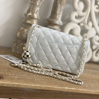Alternative view of Replica Chanel Cf Mini 1787 White