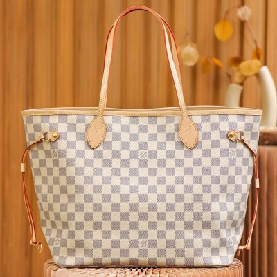 Alternative view of Replica Louis Vuitton Damier Azur Neverfull White Pm/Mm/Gm N41361