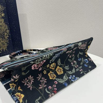 Alternative view of Replica Dior Book Tote Medium Black Multicolor Dior Petites Fleurs Embroidery M1296Zeau_M911