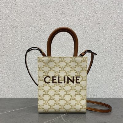 Replica Celine Triomphe Mini Tote White 194372Bzk.01Bc