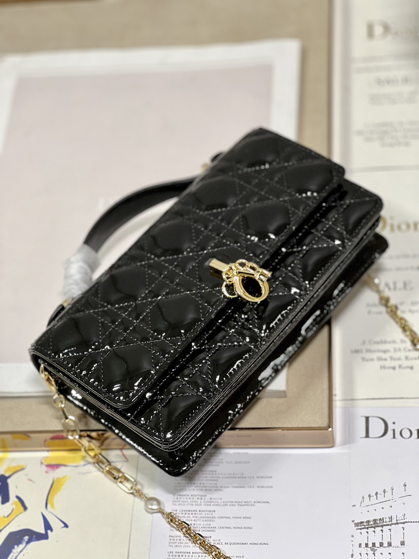 Replica Dior Miss Mini Bag Black Patent Cannage Calfskin - Image 6