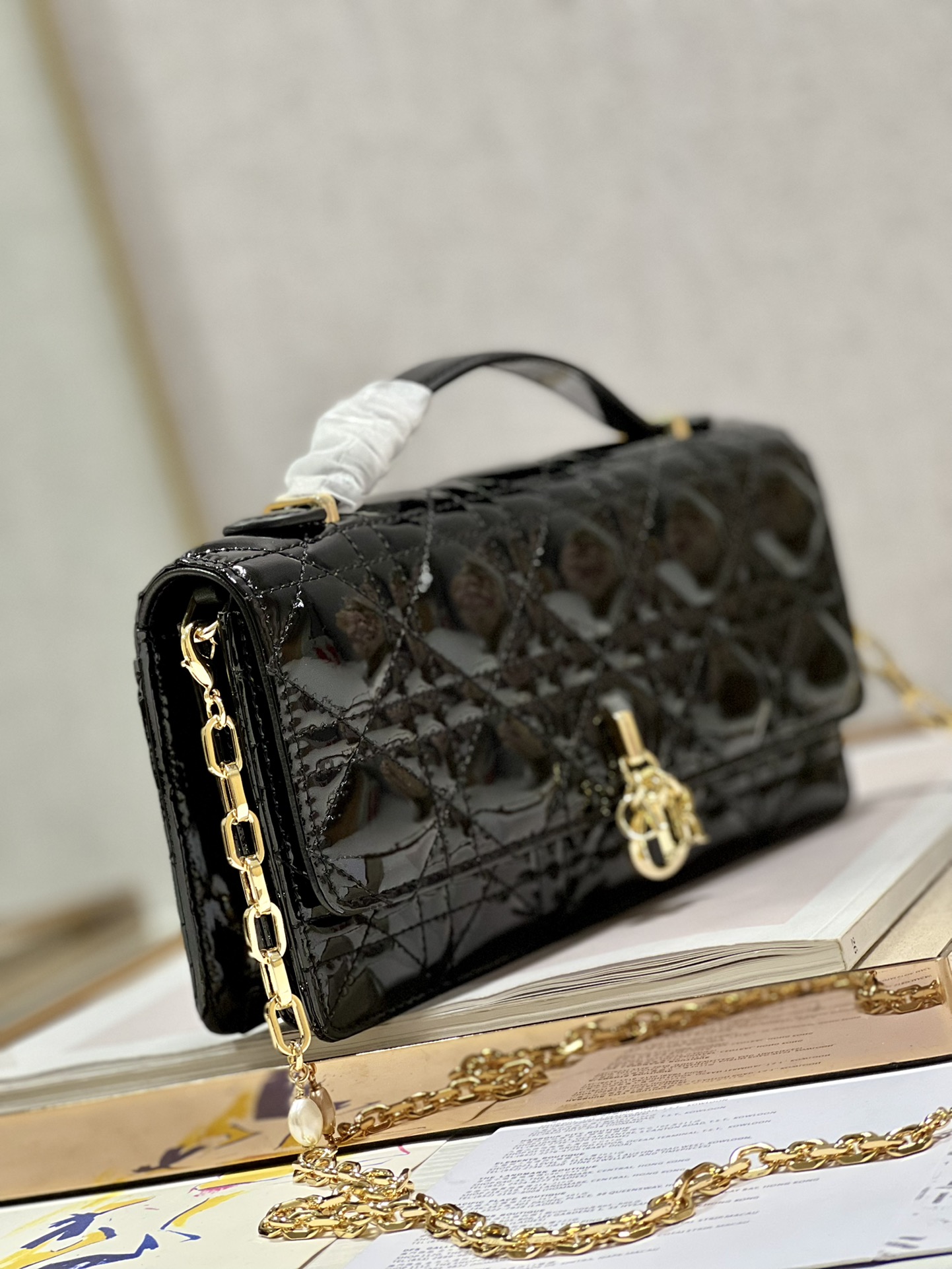 Replica Dior Miss Mini Bag Black Patent Cannage Calfskin - Image 7