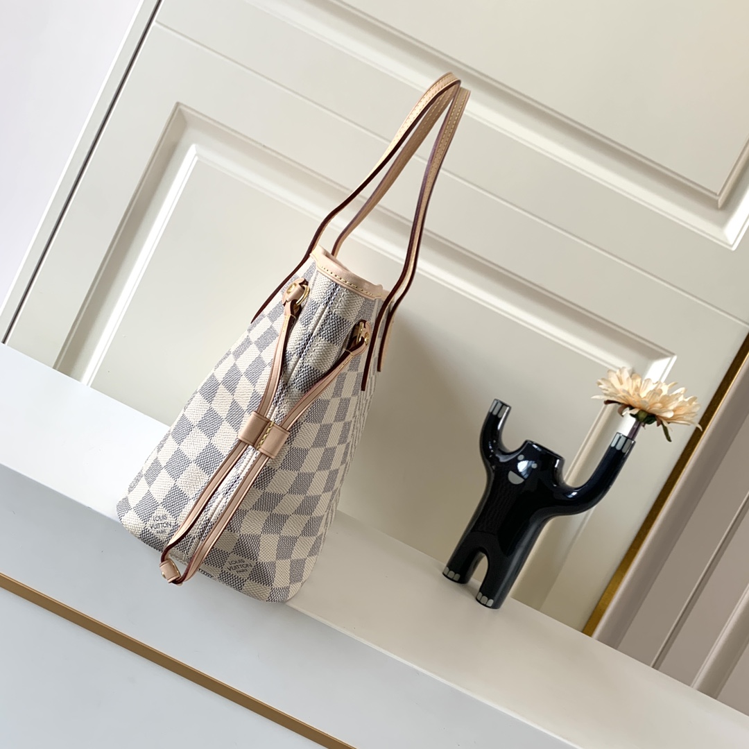 Replica Louis Vuitton Damier Azur Neverfull Pink Pm/Mm/Gm M41603 - Image 4