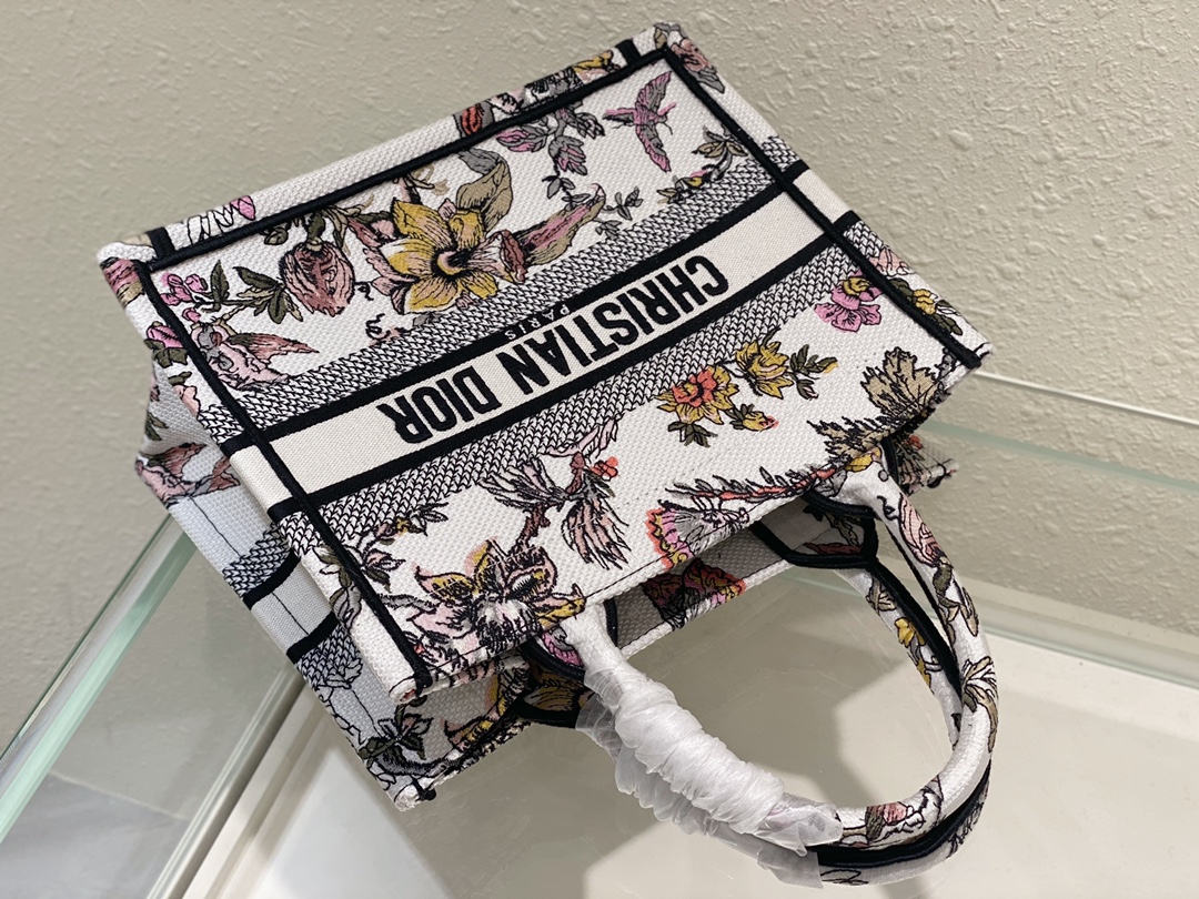 Replica Dior Book Tote Small White Multicolor Dior Jardin Botanique Embroidery M1265Zrzb_M884 - Image 5