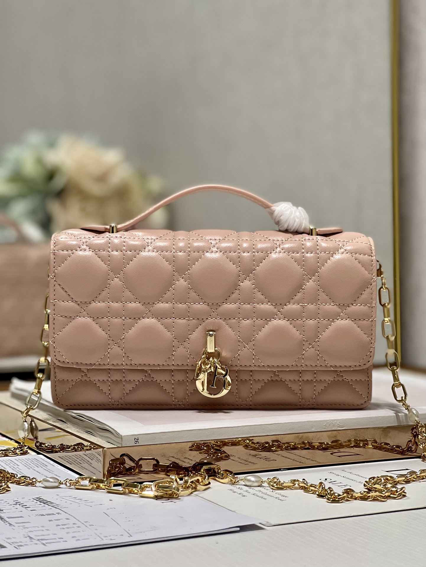Replica Dior Miss Mini Bag Rose Des Vents Cannage Lambskin S0980Onmj_M49P