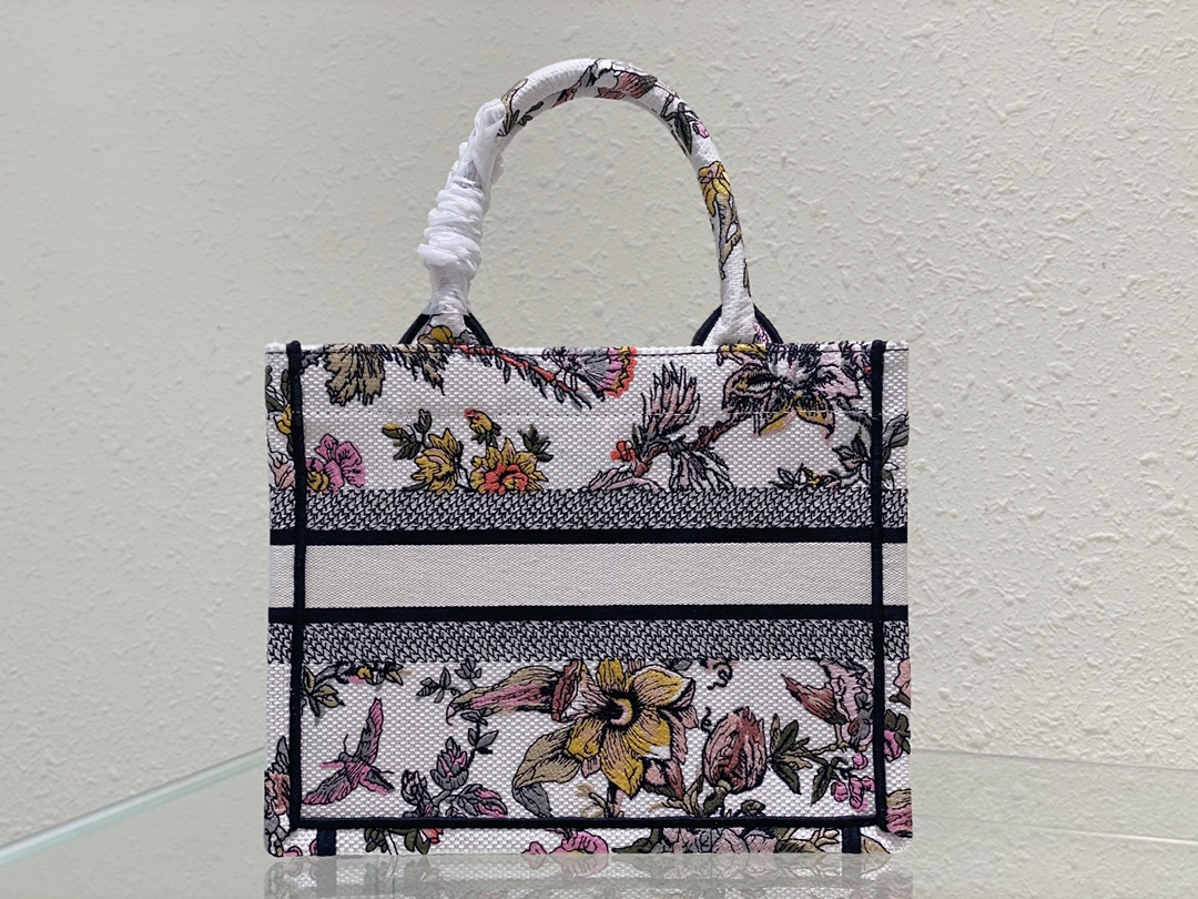 Replica Dior Book Tote Small White Multicolor Dior Jardin Botanique Embroidery M1265Zrzb_M884 - Image 7