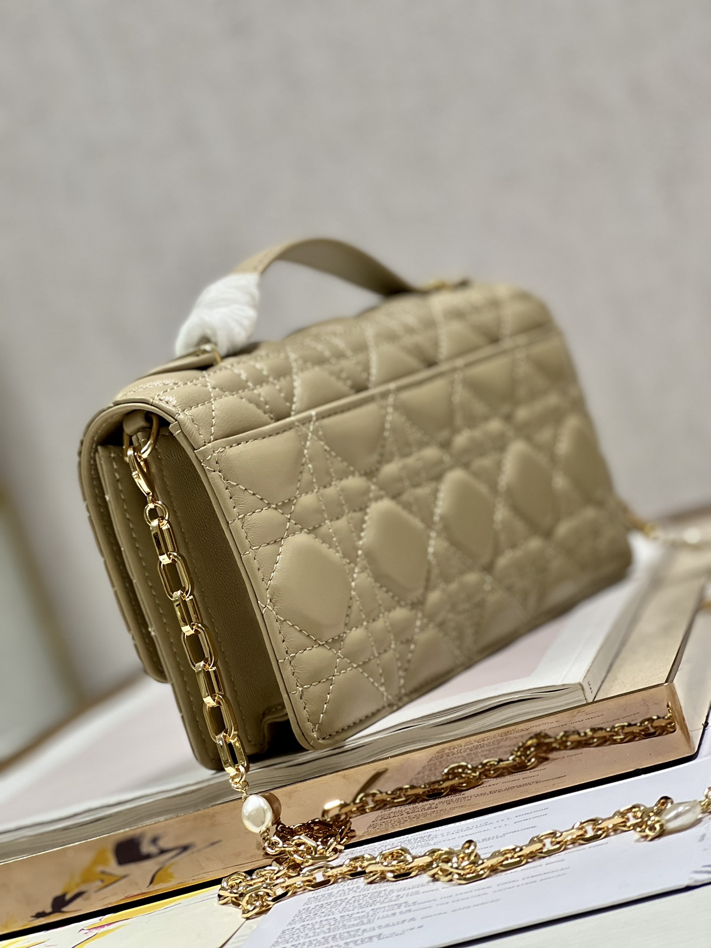 Replica Dior Miss Mini Bag Apricot Cannage Lambskin - Image 5