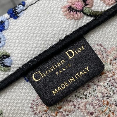 Alternative view of Replica Dior Book Tote Medium White Multicolor Dior Petites Fleurs Embroidery M1296Zeau_M933