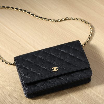 Replica Chanel Woc Gold Chain Black