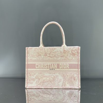 Replica Dior Book Tote Medium Pink Toile De Jouy Embroidery M1296Ztdt_M956