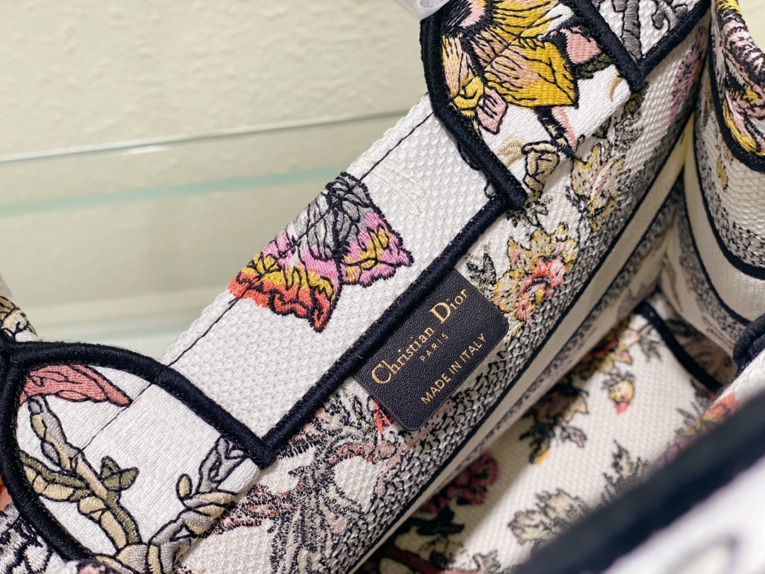 Replica Dior Book Tote Small White Multicolor Dior Jardin Botanique Embroidery M1265Zrzb_M884 - Image 4
