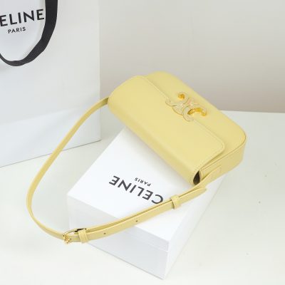Alternative view of Replica Celine Shoulder Bag Triomphe In Shiny Calfskin Yellow