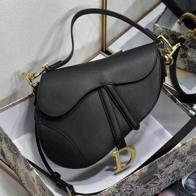 Replica Dior Saddle Bag Black Grained Calfskin M0455Cbaa_M900