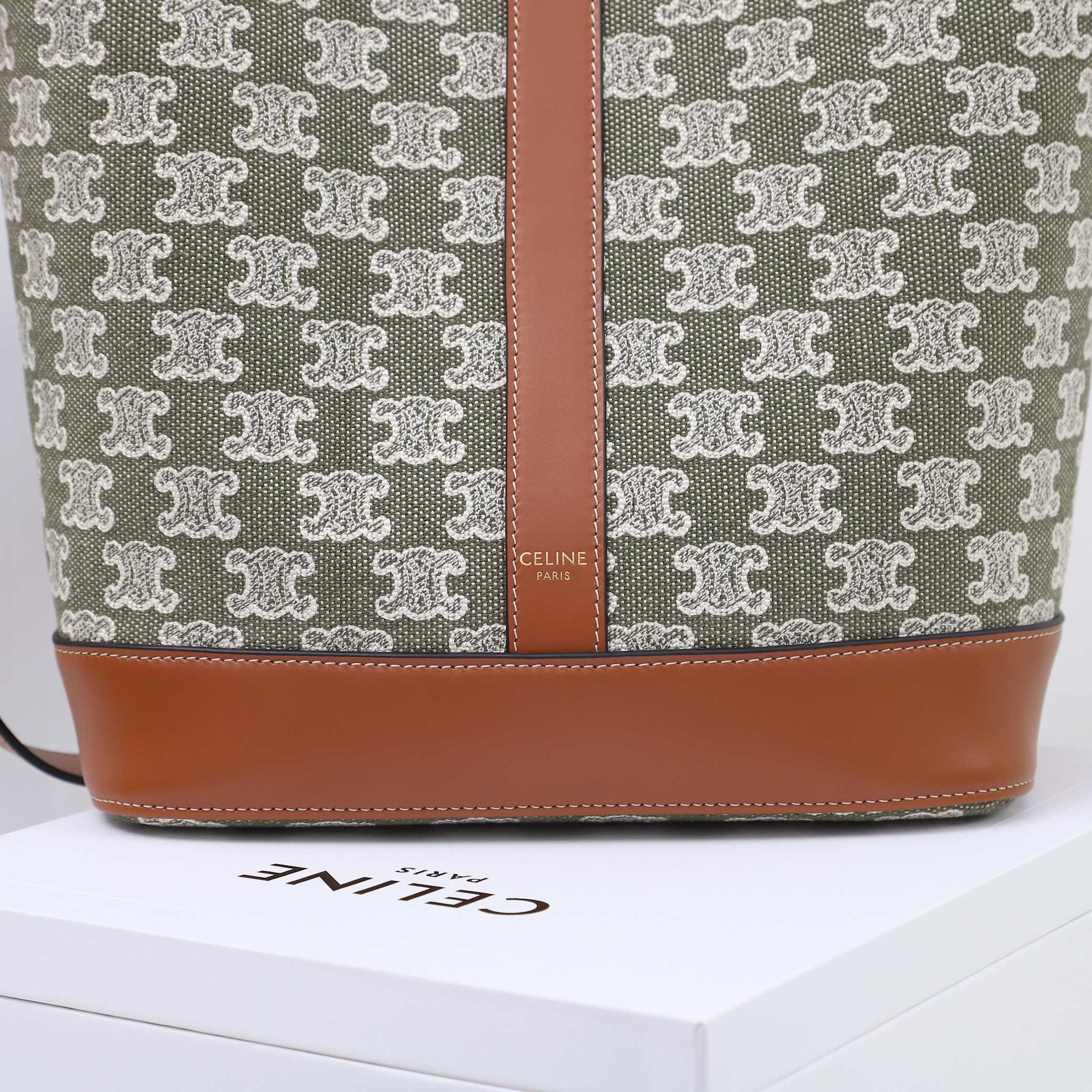 Replica Celine Medium Bucket In Triomphe - Image 5