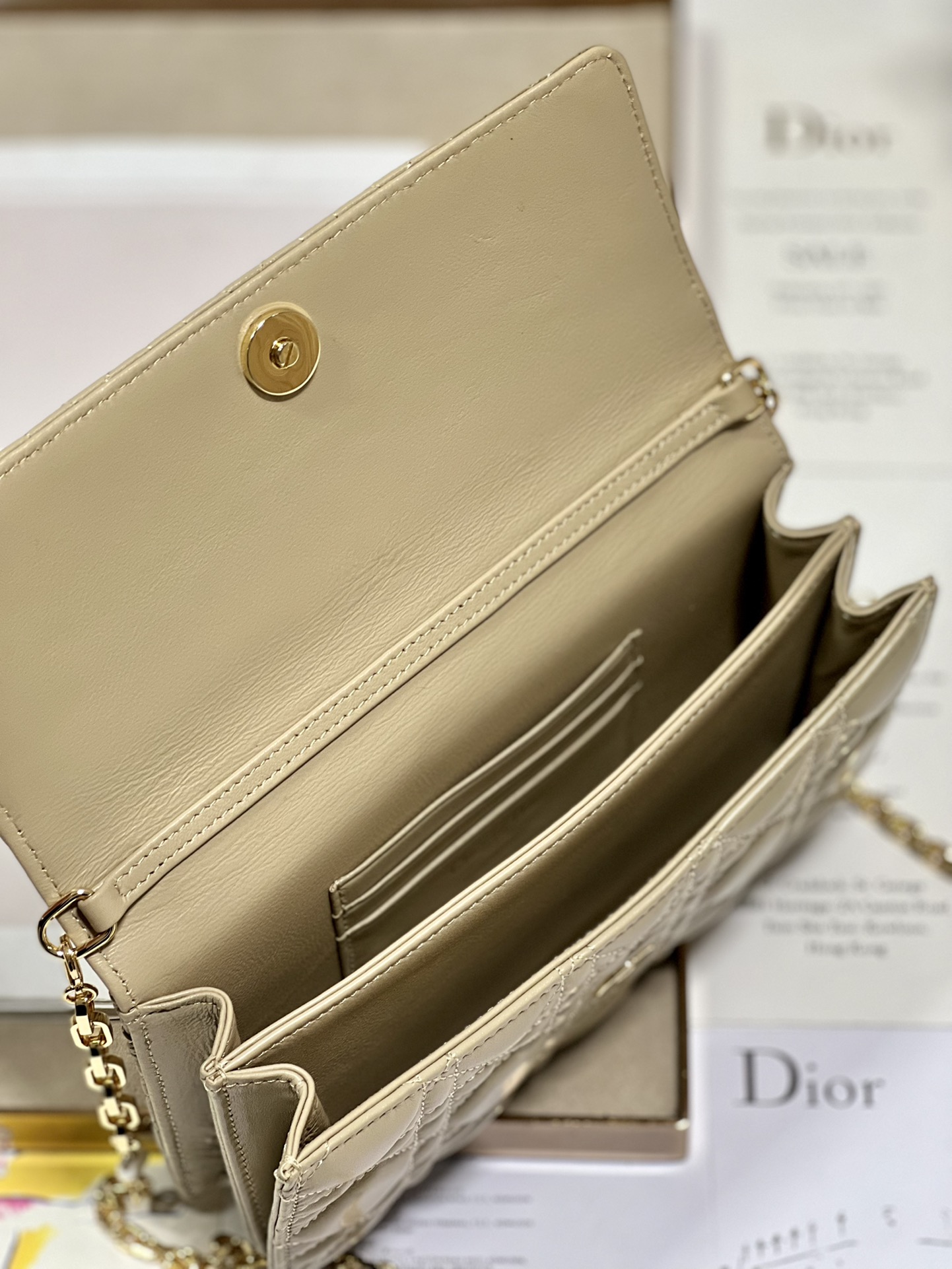 Replica Dior Miss Mini Bag Apricot Cannage Lambskin - Image 4
