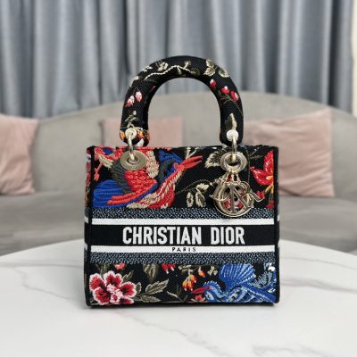 Replica Dior Small Lady D-Lite Bag Black Multicolor Dior Birds Embroidery M0565Oeao_M911
