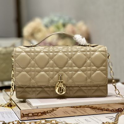 Replica Dior Miss Mini Bag Apricot Cannage Lambskin
