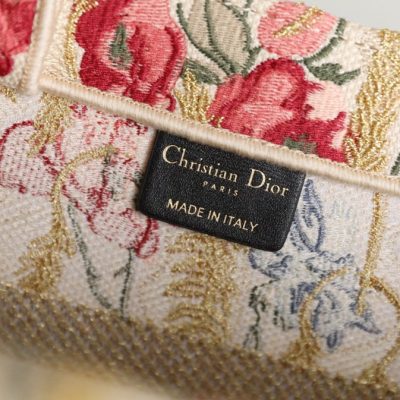 Alternative view of Replica DiorBook Tote Natural Multicolor Raffia Embroidered With Dior Petites Fleurs