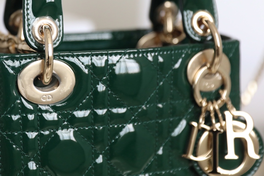 Replica Dior Mini Lady Dior Bag Emerald Green Patent Cannage Calfskin M0505Owcb_M81C - Image 3