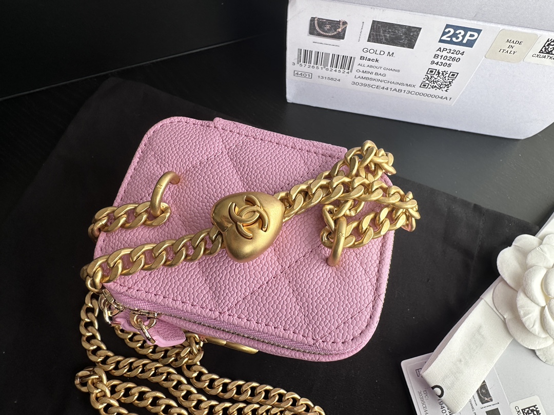 Replica Chanel Clutch With Chain Grained Calfskin & Gold-Tone Metal Pink Ap3203 - Image 6