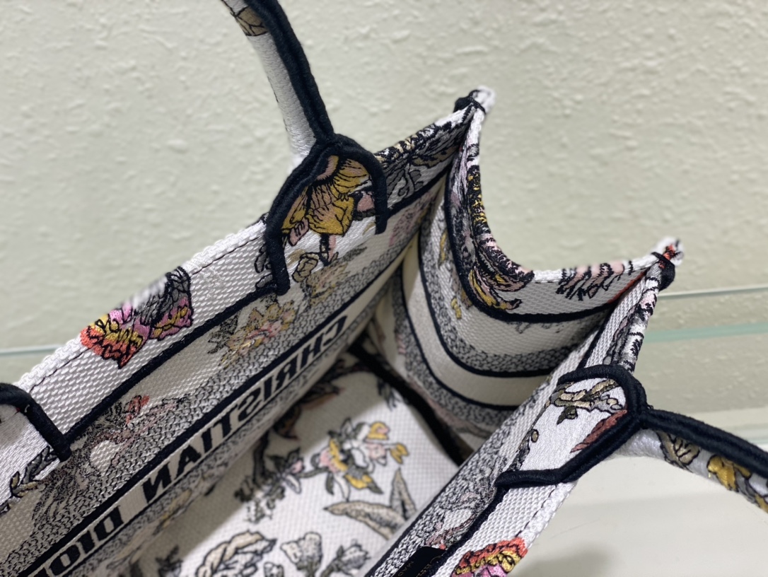 Replica Dior Book Tote Small White Multicolor Dior Jardin Botanique Embroidery M1265Zrzb_M884 - Image 2