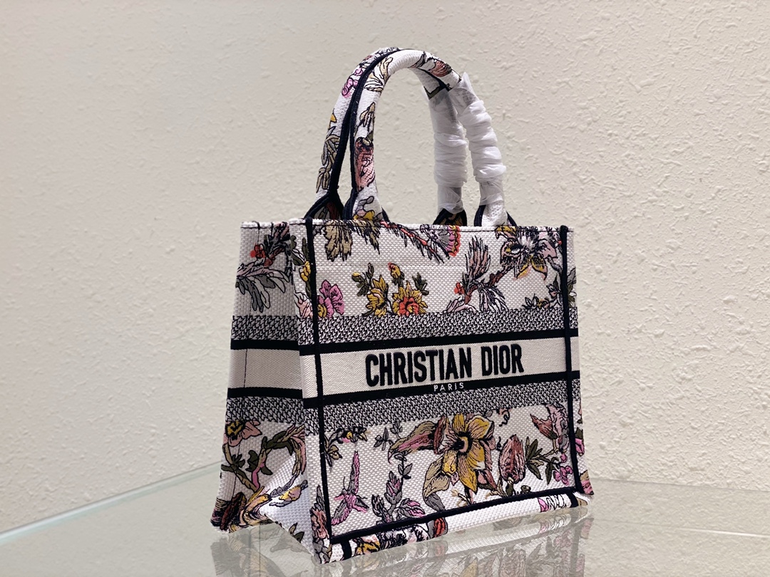 Replica Dior Book Tote Small White Multicolor Dior Jardin Botanique Embroidery M1265Zrzb_M884 - Image 8