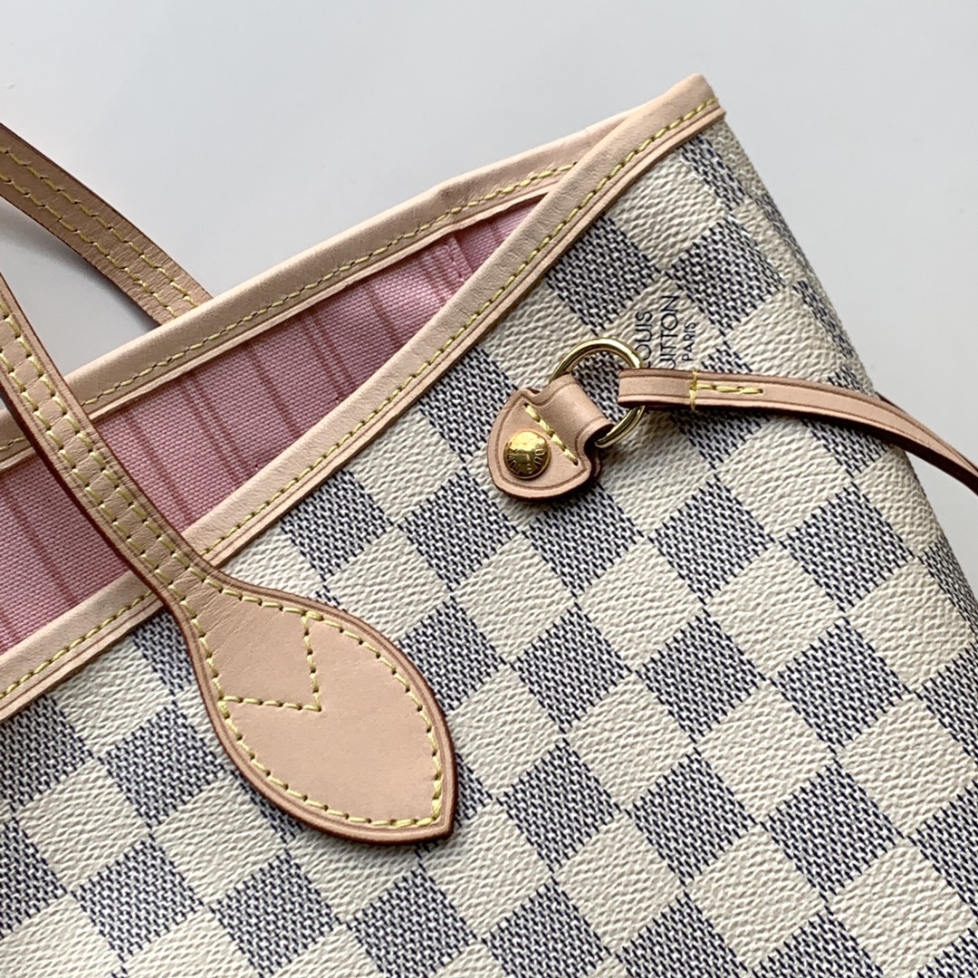 Replica Louis Vuitton Damier Azur Neverfull Pink Pm/Mm/Gm M41603 - Image 7