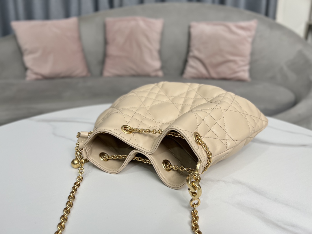 Replica Dior Medium Ammi Bag Sand Pink Supple Macrocannage Lambskin M22566Fbe_M84P - Image 5