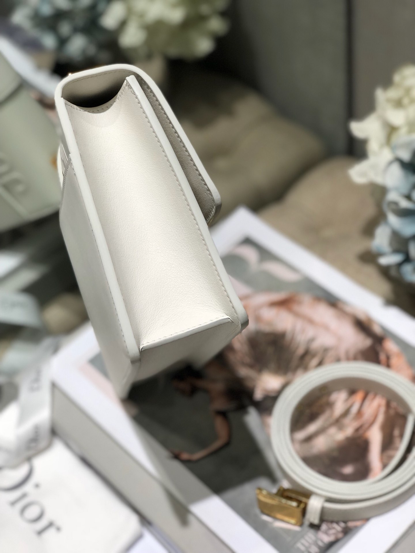 Replica Dior30 Montaigne Bag Latte Box Calfskin - Image 8