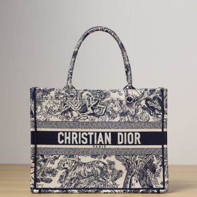 Replica Dior Medium Book Tote Blue Toile De Jouy Embroidery M1295Ztdt_M808