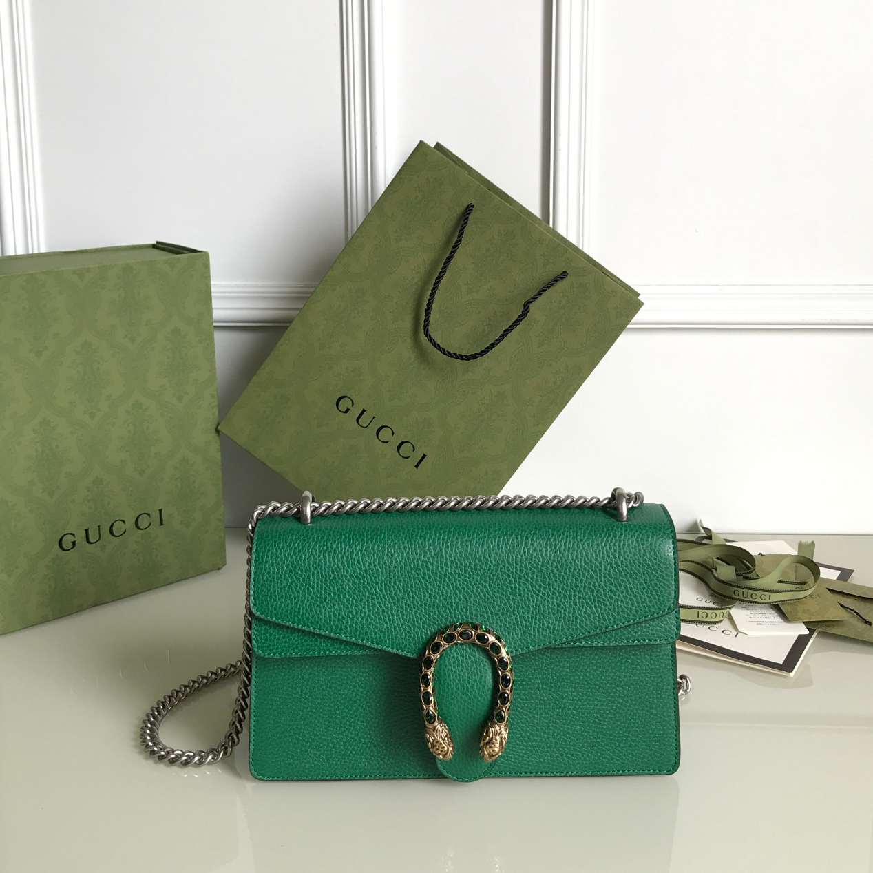 Replica Gucci Dionysus Small Shoulder Bag Forest Green 400249