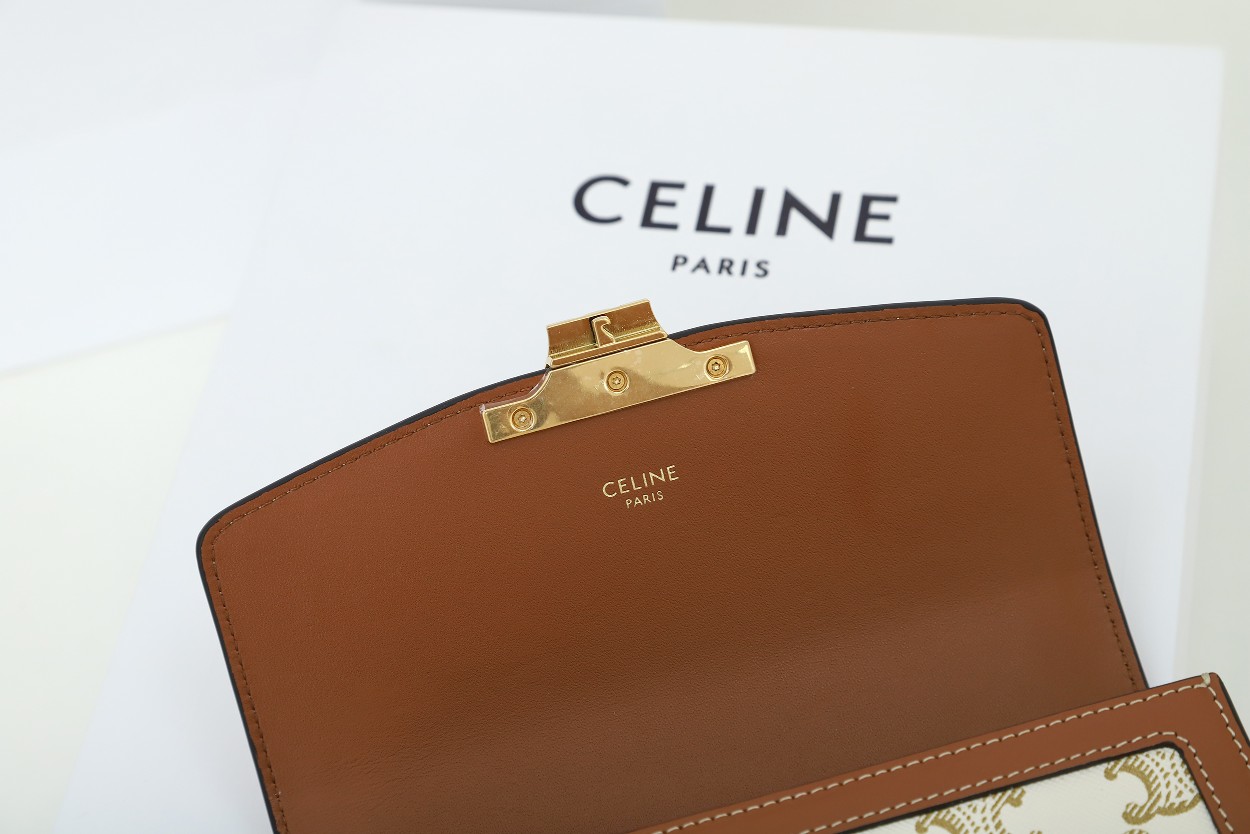 Replica Celine Teen Triomphe Bag In Triomphe Canvas And Calfskin White - Image 3