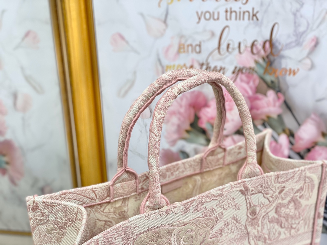 Replica Dior Book Tote Medium Pink Toile De Jouy Embroidery M1286Ztdt_M956 - Image 6