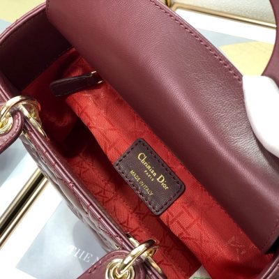 Alternative view of Replica Dior Medium Lady Dior Bag Cherry Red Patent Cannage Calfskin M0565Owcb_M323