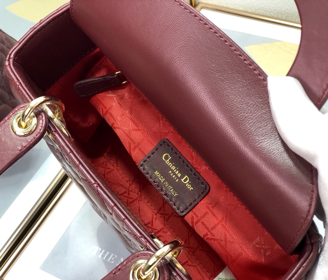 Replica Dior Medium Lady Dior Bag Cherry Red Patent Cannage Calfskin M0565Owcb_M323 - Image 2