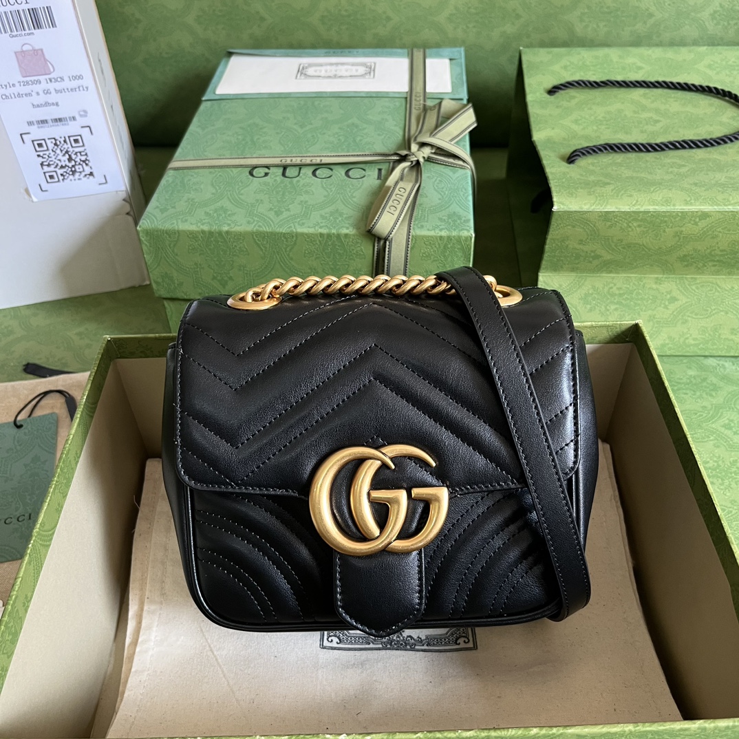Replica Gucci Marmont Gg Black 739682