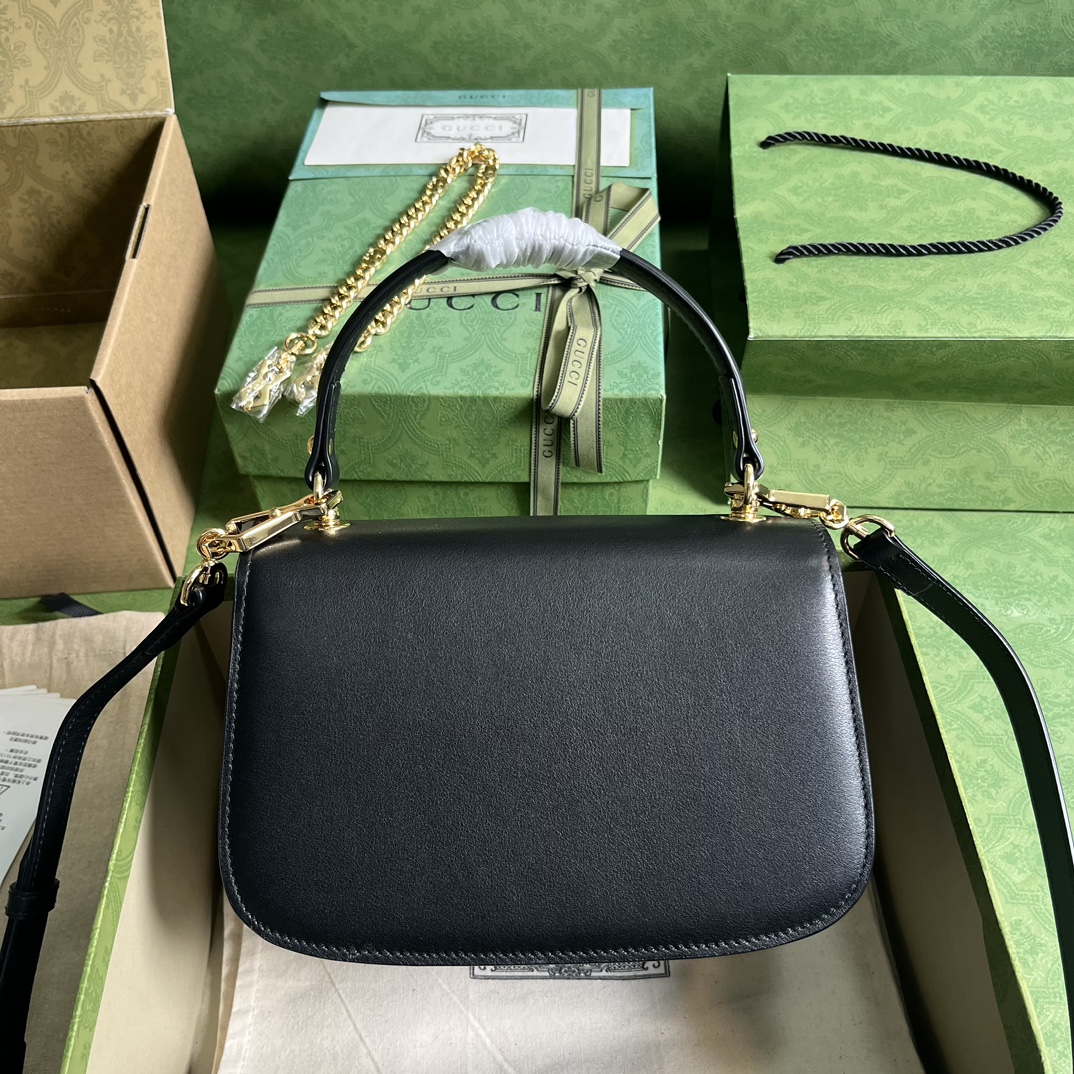 Replica Gucci Blondie Top-Handle Bag Black 735101 - Image 4