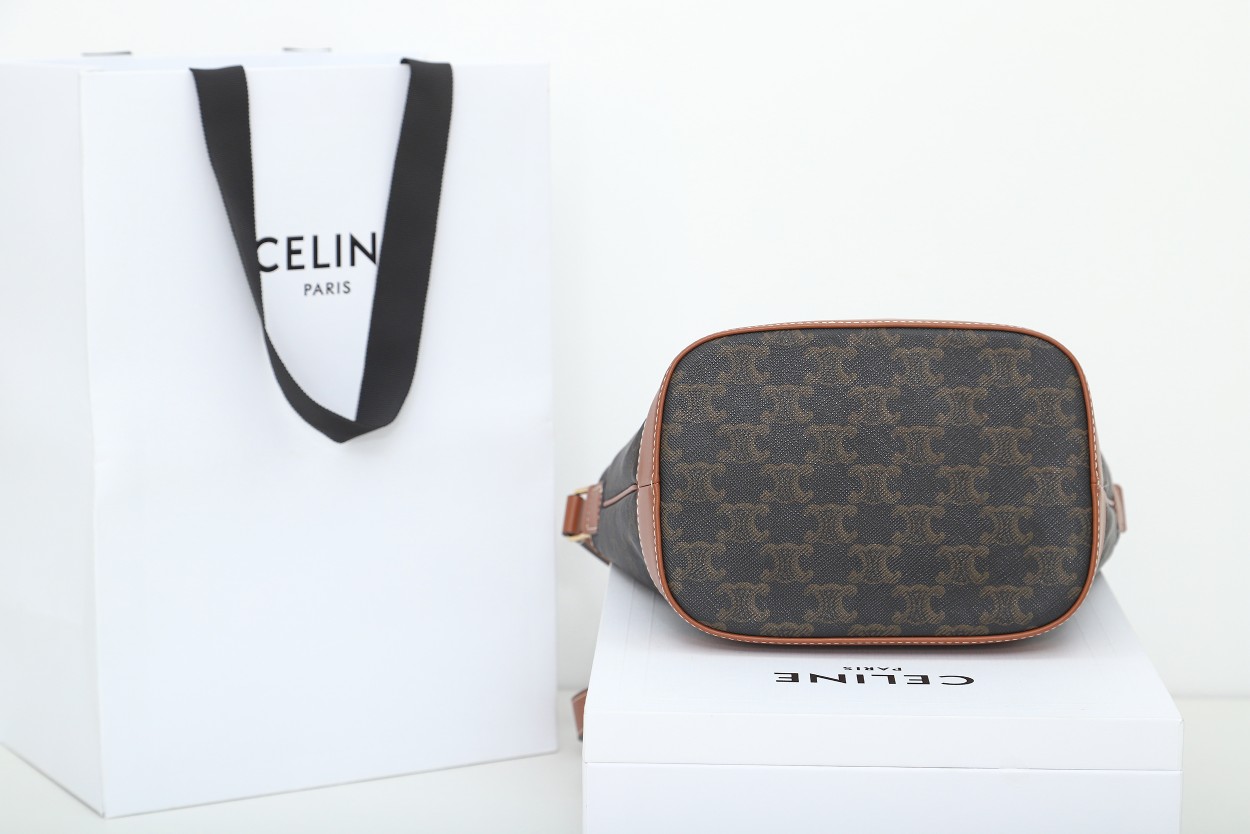 Replica Celine Medium Bucket In Triomphe - Image 6