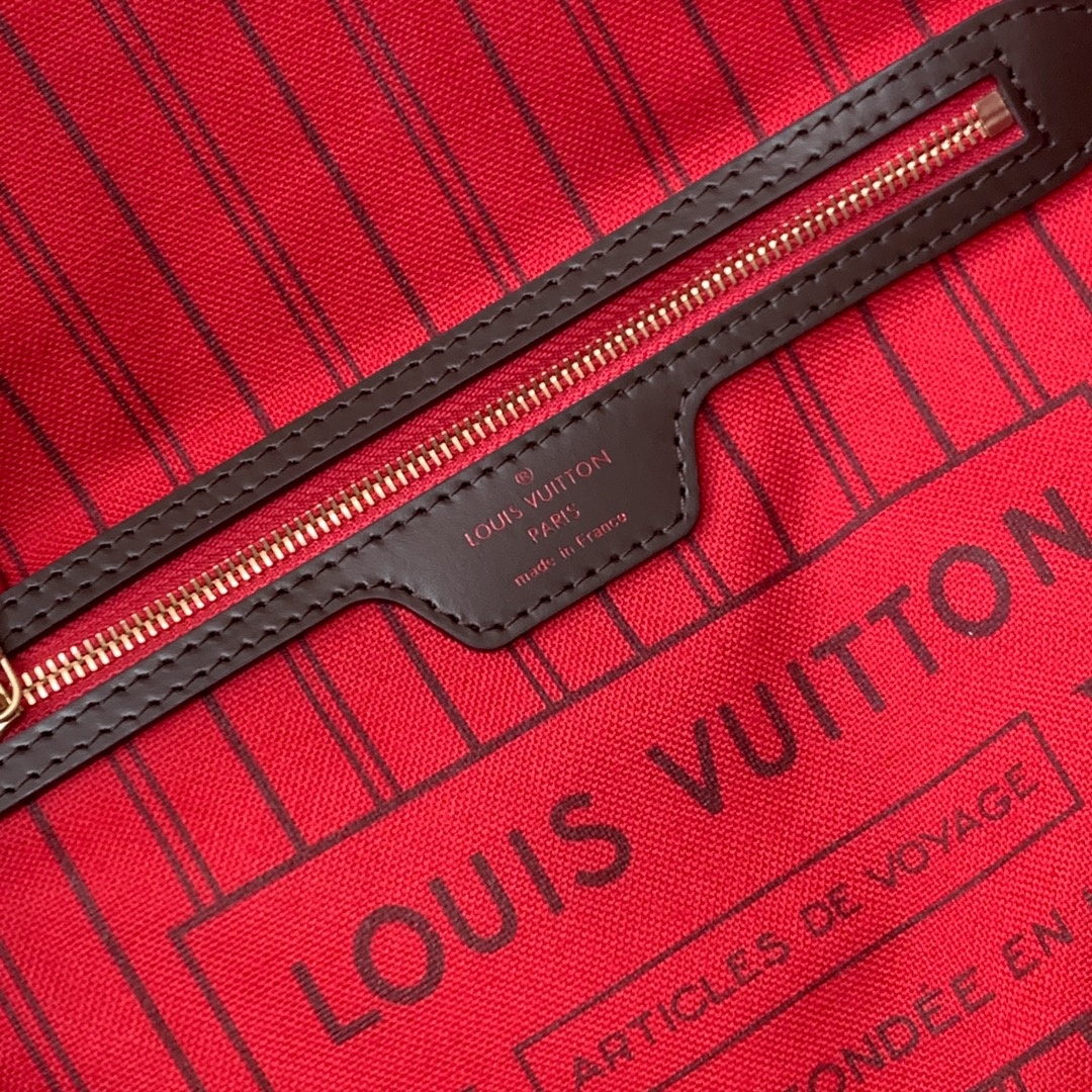 Replica Louis Vuitton Damier Ebene Neverfull Red Pm/Mm/Gm M41603 - Image 2