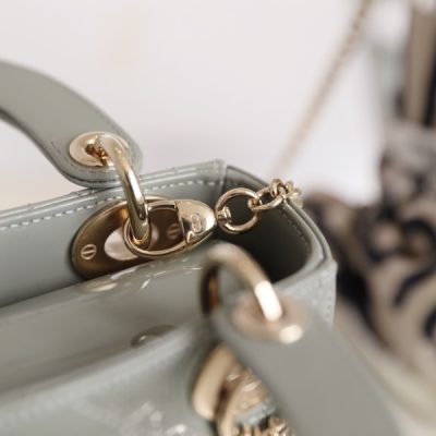 Alternative view of Replica Dior Mini Lady Dior Bag Cloud Blue Patent Cannage Calfskin M0505Owcb_M81B