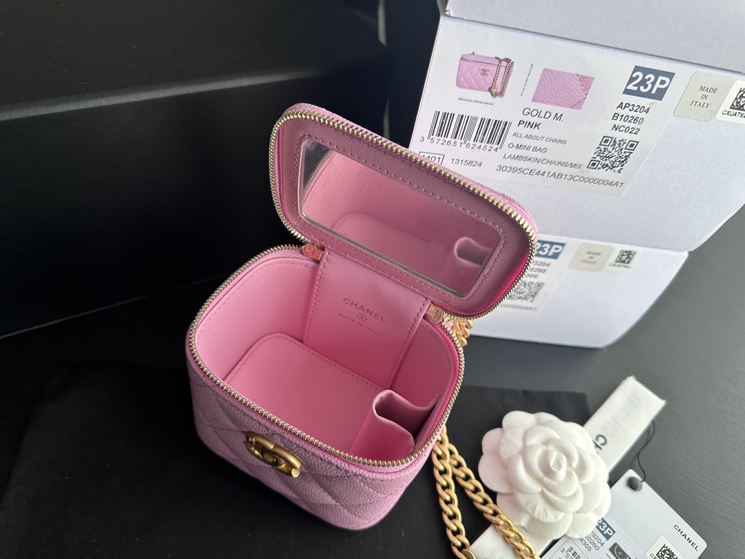 Replica Chanel Clutch With Chain Grained Calfskin & Gold-Tone Metal Pink Ap3203 - Image 5