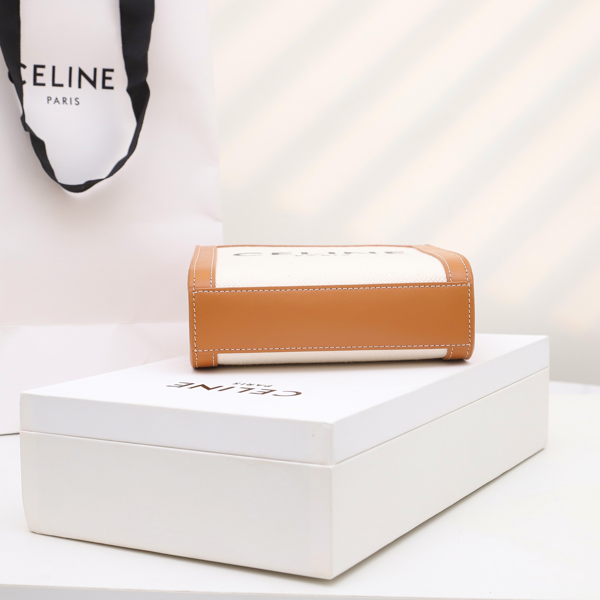 Replica Celine Mini Vertical Cabas Celine In Textile With Celine Print And Calfskin - Image 3
