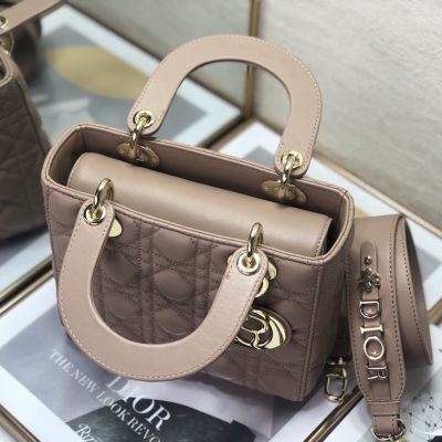 Alternative view of Replica Dior Medium Lady Dior Bag Cherry Rose Des Vents Patent Cannage Calfskin M0565Owcb_M49P