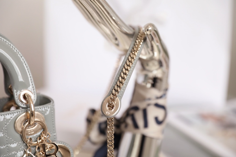 Replica Dior Mini Lady Dior Bag Cloud Blue Patent Cannage Calfskin M0505Owcb_M81B - Image 4