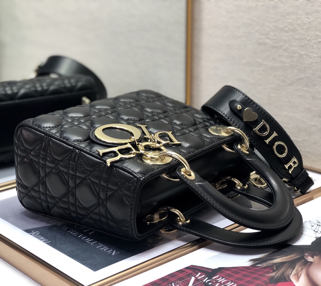 Replica Dior Medium Lady Dior Bag Black Patent Cannage Calfskin M0565Owcb_M900 - Image 4