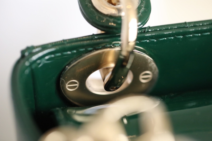 Replica Dior Mini Lady Dior Bag Emerald Green Patent Cannage Calfskin M0505Owcb_M81C - Image 9