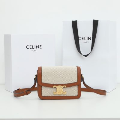 Alternative view of Replica Celine Teen Triomphe Bag In Textile And Calfskin