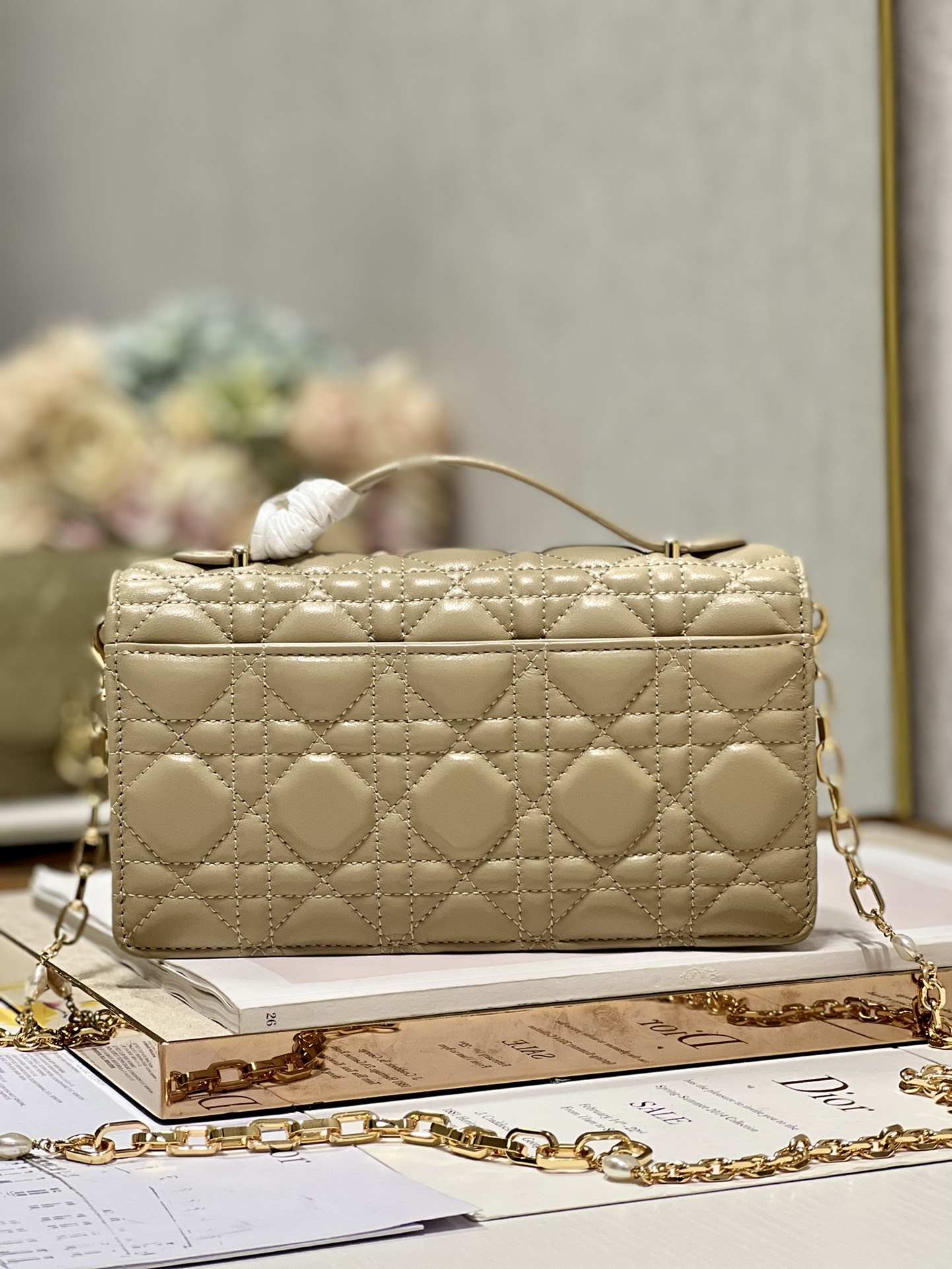 Replica Dior Miss Mini Bag Apricot Cannage Lambskin - Image 6